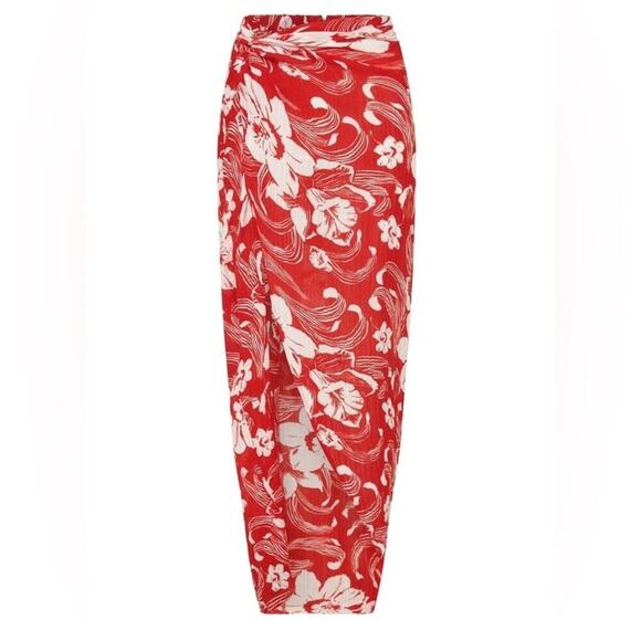 NWT Faithfull The Brand Lulu Maxi Skirt Camara cover up Tropical Linen size 10 - Picture 7 of 8